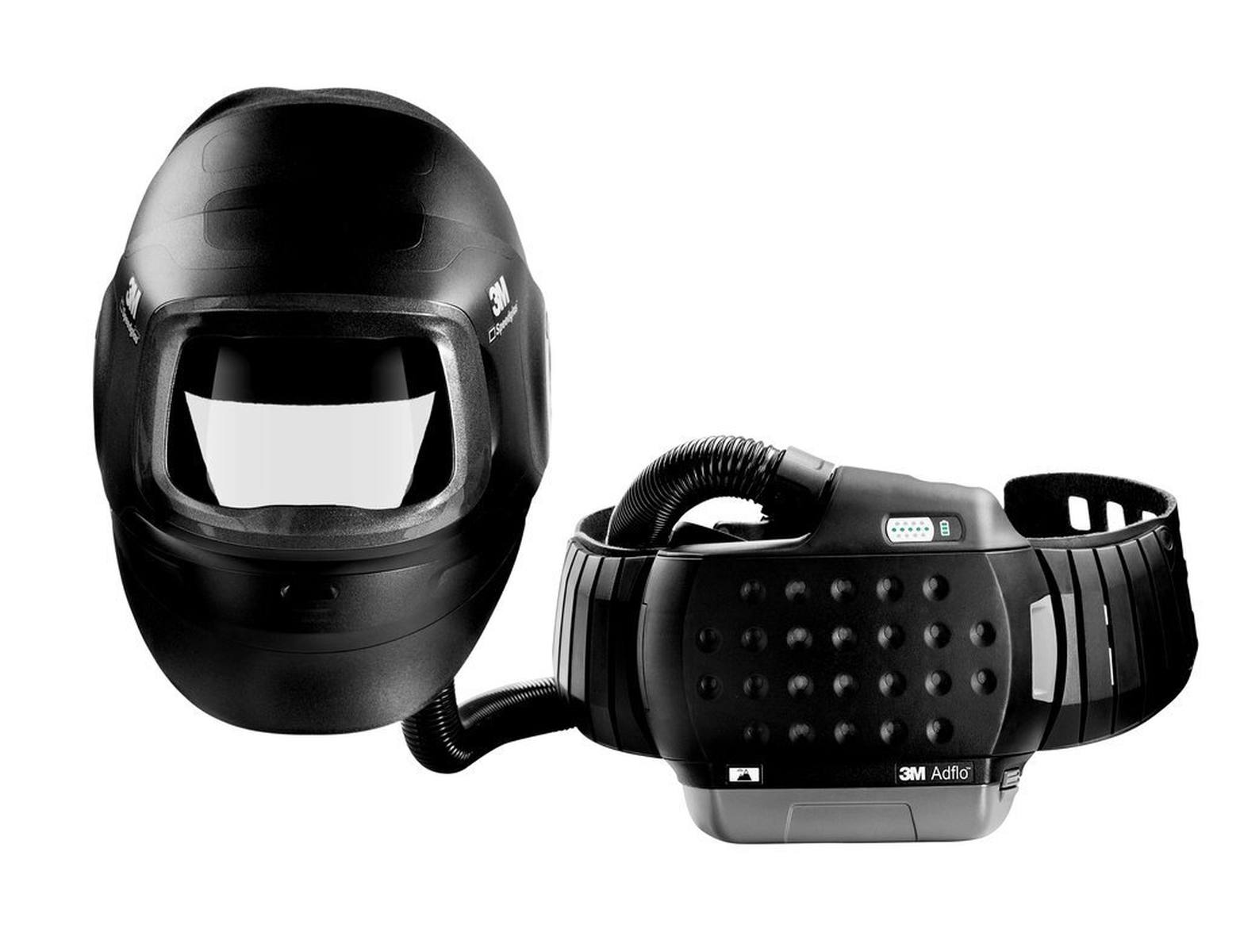 3M Speedglas Máscara de soldadura de alto rendimiento G5-01 con protección respiratoria de soplado 3M Adflo, batería de alto rendimiento y bolsa de almacenamiento, sin filtro de soldadura, H617800