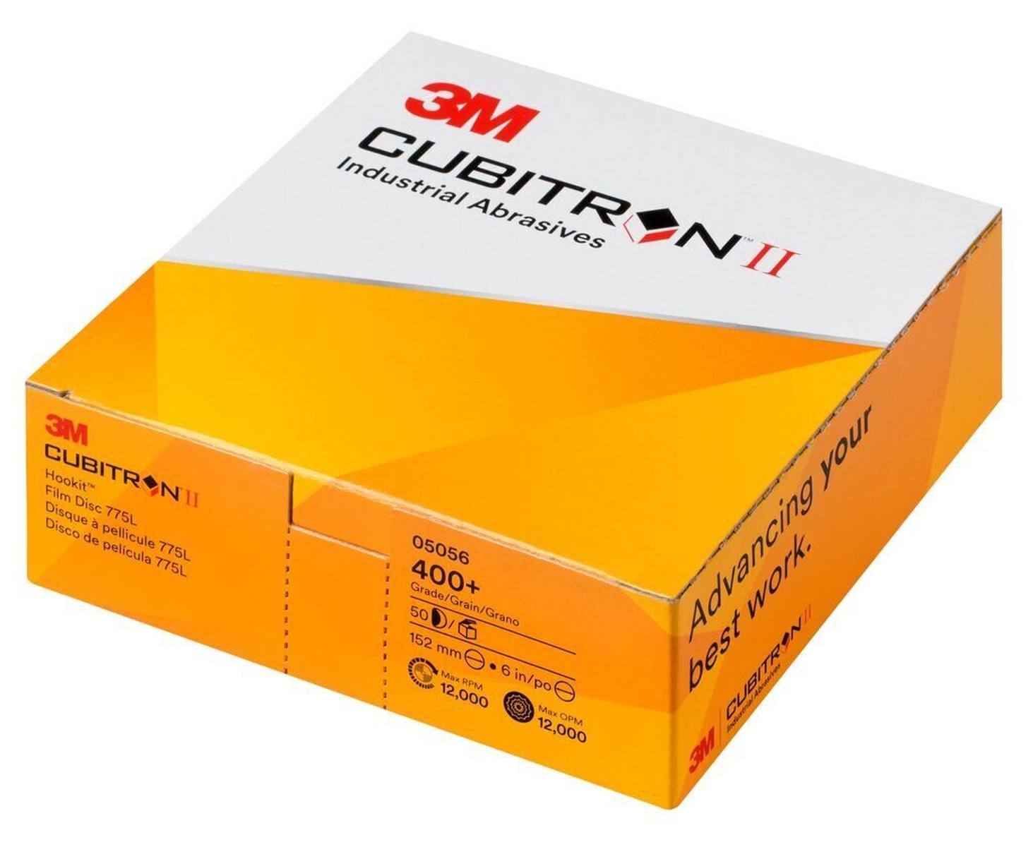 3M Cubitron II Hookit film disk 775L, 150 mm, 400 , multihole #05059