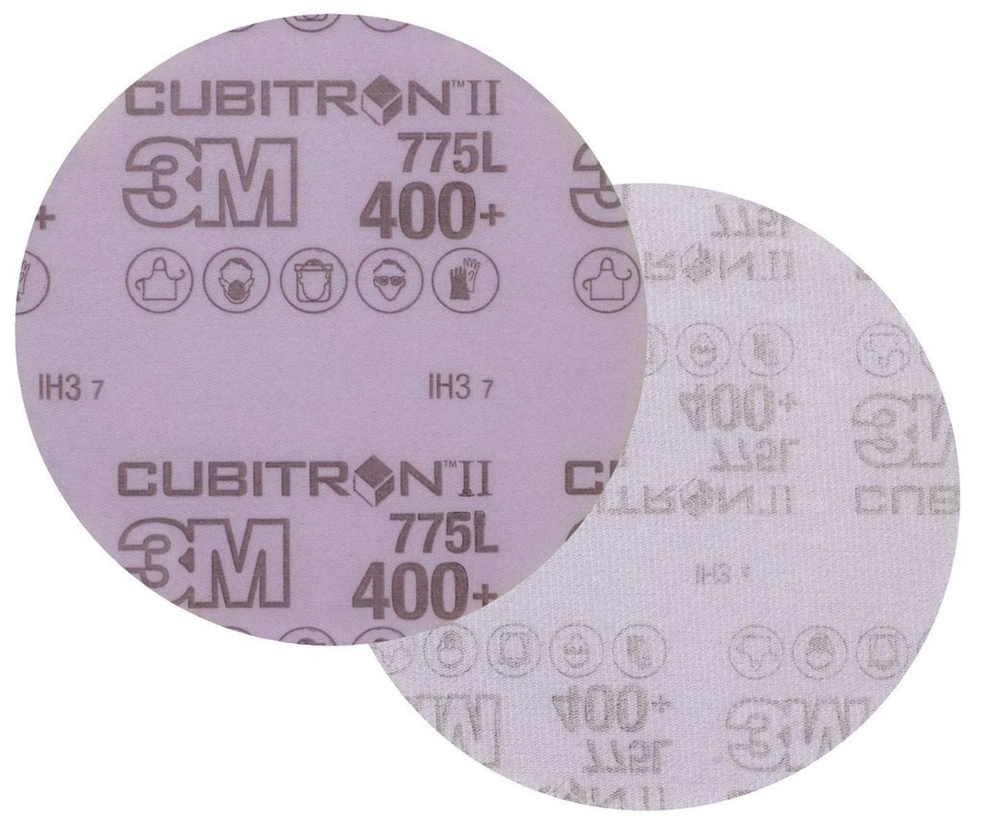 3M Cubitron II Disco de película Hookit 775L, 125 mm, 400+, sin perforar #05055