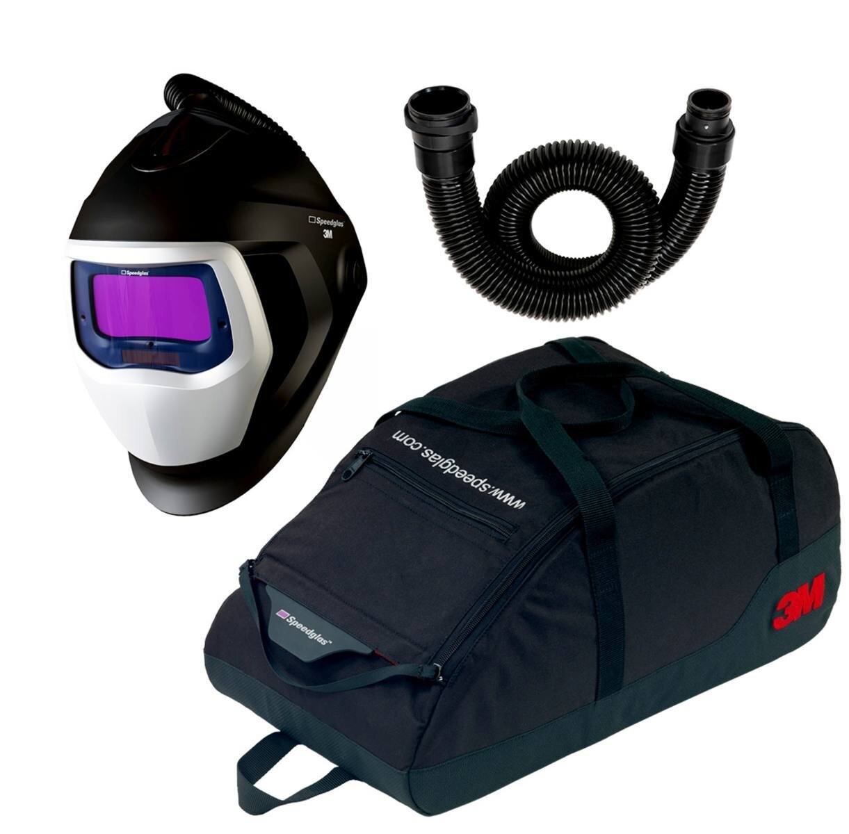 3M Speedglas máscara de soldadura 9100 Air con ADF 9100X, incl. manguera de aire, incl. bolsa de almacenamiento 79 01 01 - Kit de mejora TH2 nº 569015