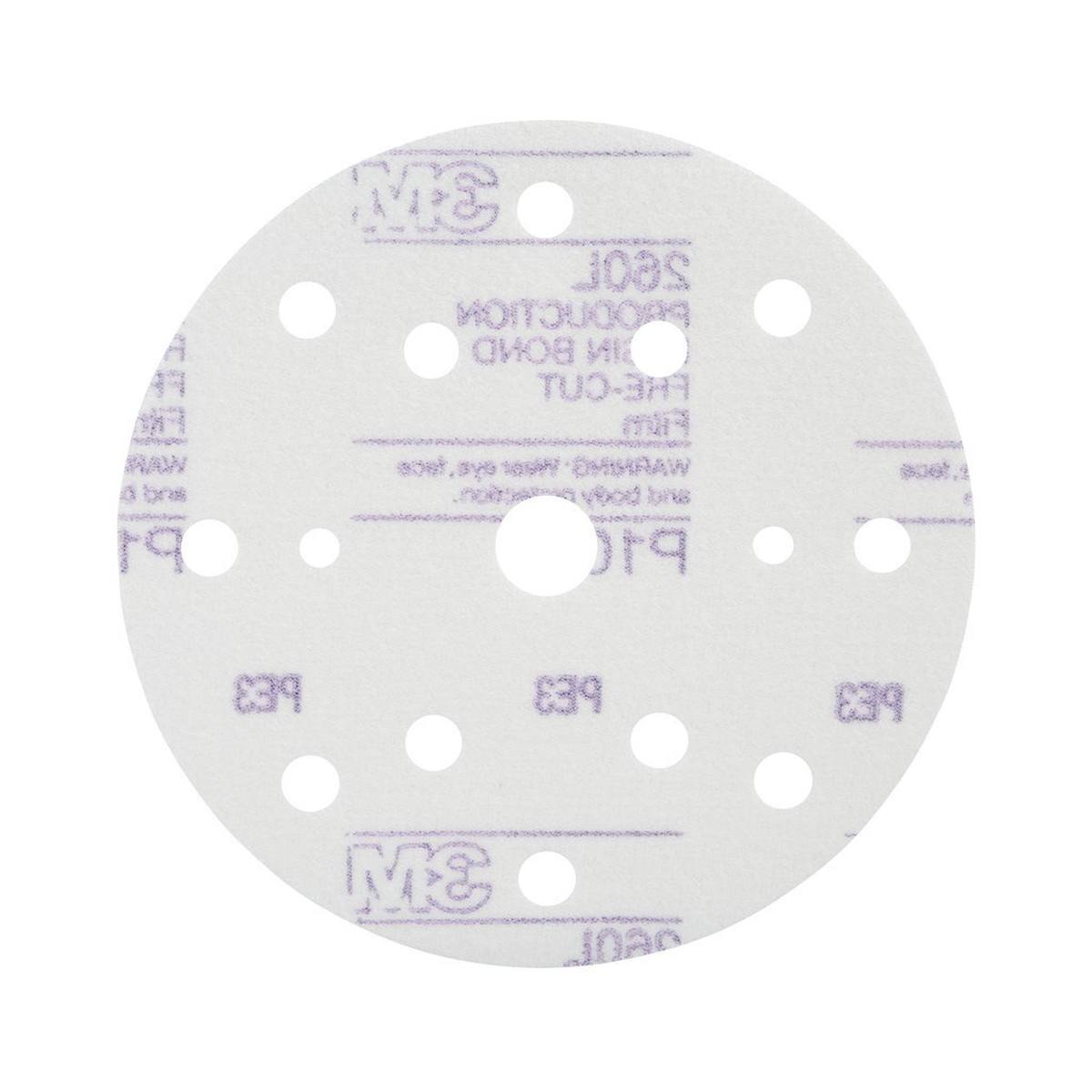 3M Hookit Velcro-backed disc 260L, white, 150 mm, P1000, perforated 15 times, 51055
