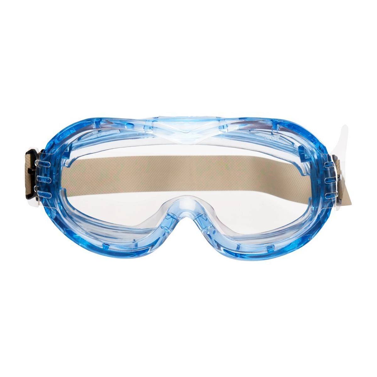 occhiali di sicurezza 3M Fahrenheit con rivestimento in acetato/cardio AS/AF/UV, PC, trasparenti, ventilazione indiretta, fascia in gomma, inclusa borsa in microfibra FheitTNW