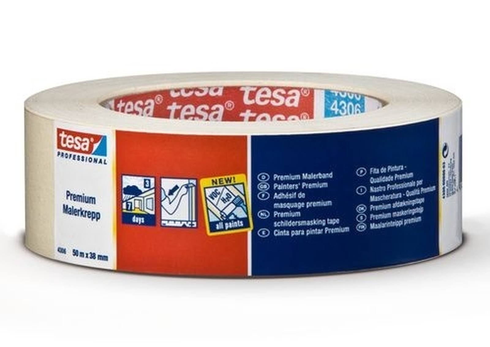Tesakrepp Painter's tape 4306 Premium 30mmx50m light beige