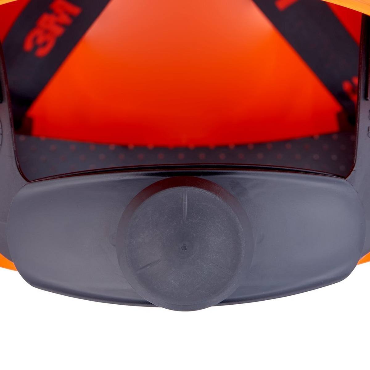 3M G3000 safety helmet with UV indicator, orange, ABS, ventilated ratchet fastener, plastic sweatband, reflective sticker