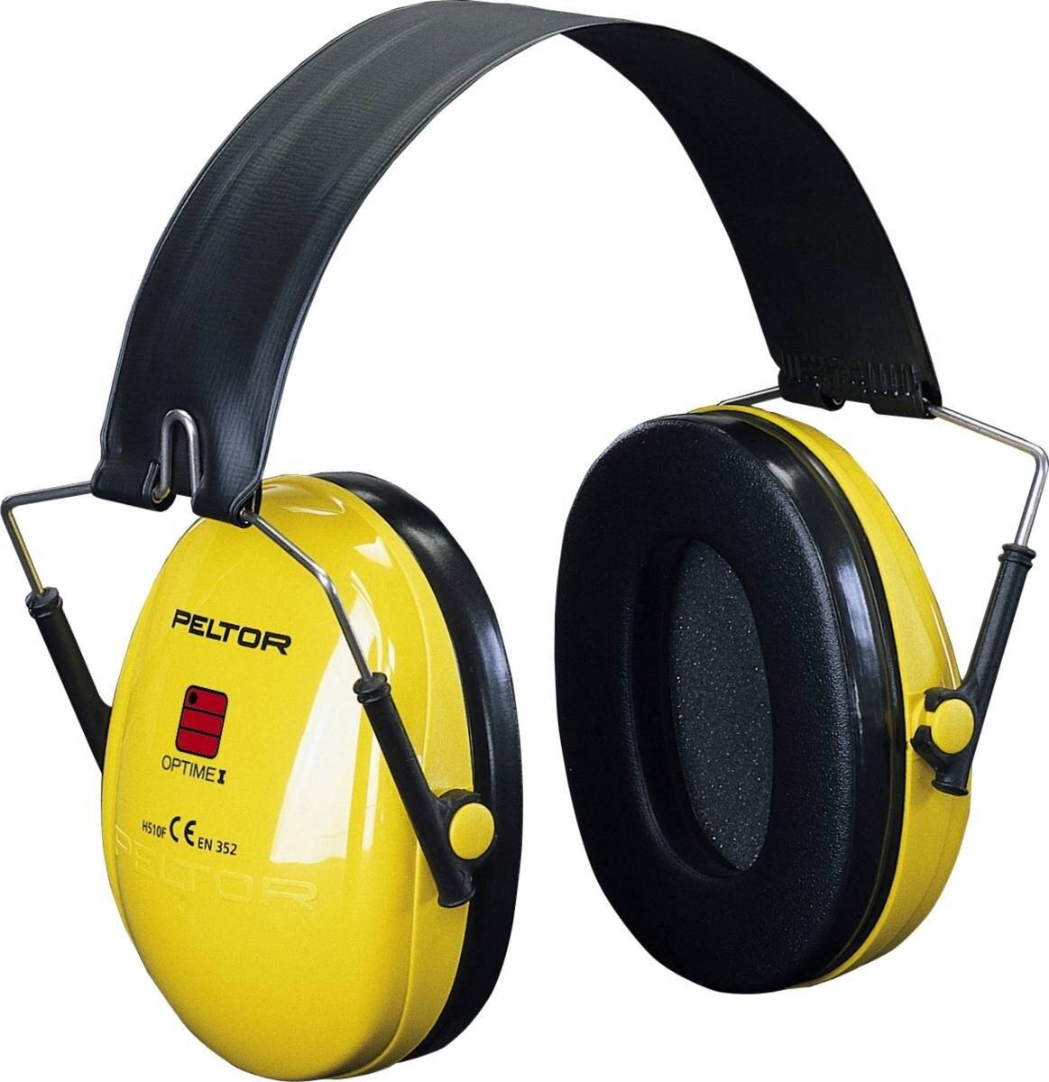 3M PELTOR Optime I oorkappen, opvouwbare hoofdband, geel, SNR=28 dB, H510F