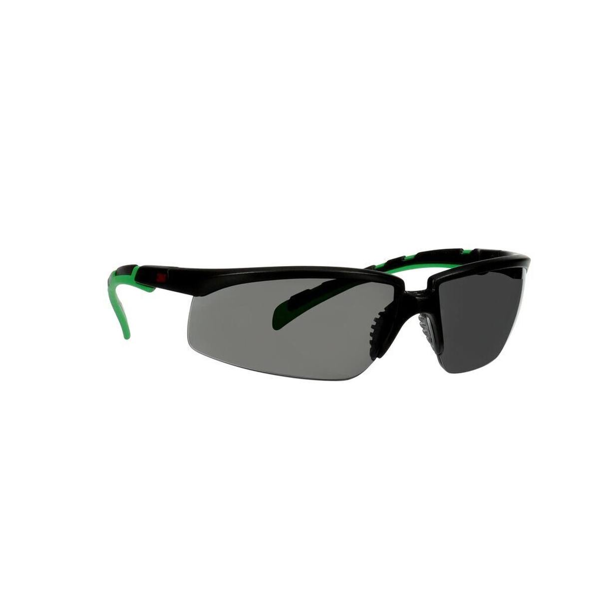 3M Solus 2000 lunettes de protection, monture noire/verte, traitement anti-rayures + (K), écran gris IR 3,0, S2030ASP-BLK