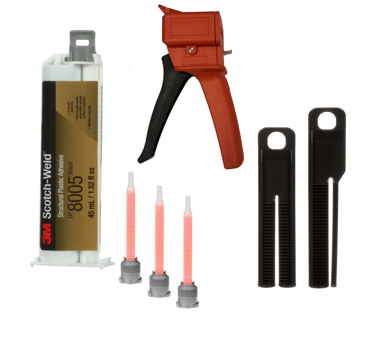 Starter Set: 1x 3M Scotch-Weld 2-component construction adhesive EPX System DP8005, beige, 45ml 1x S-K-S hand tool for EPX 38 to 50ml cartridges incl. feed piston 2:1