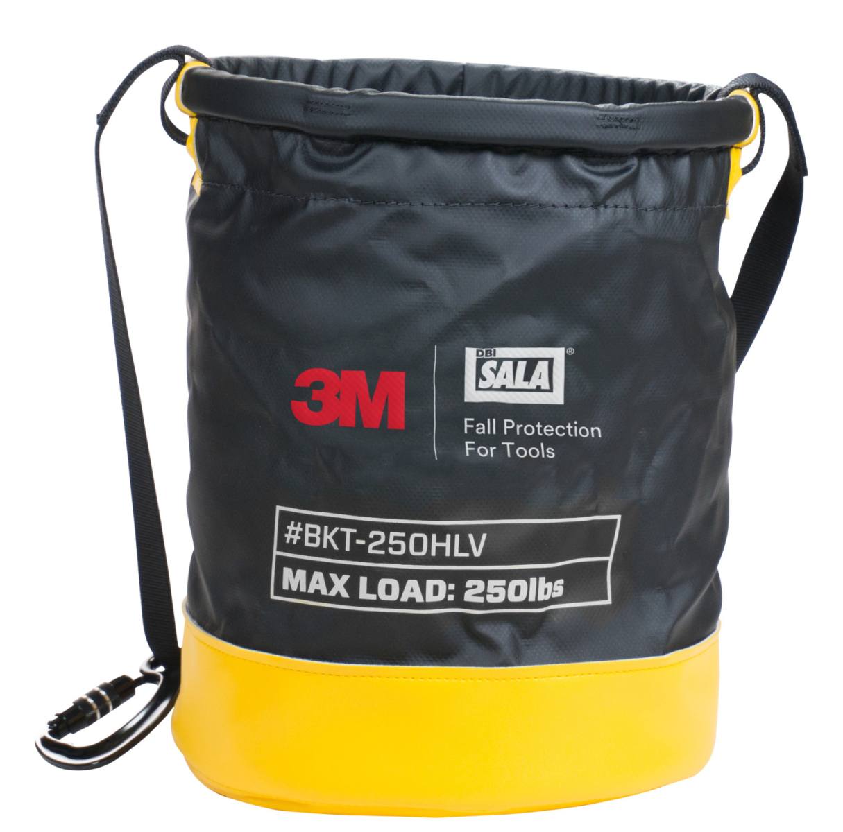 3M DBI-SALA sac de transport SAFETY BUCKET, taille : 38 x 32 cm, vinyle imperméable, cordon de serrage, sangle de transport, divers œillets métalliques, charge max. 113,4 kg, H38 x D32 cm