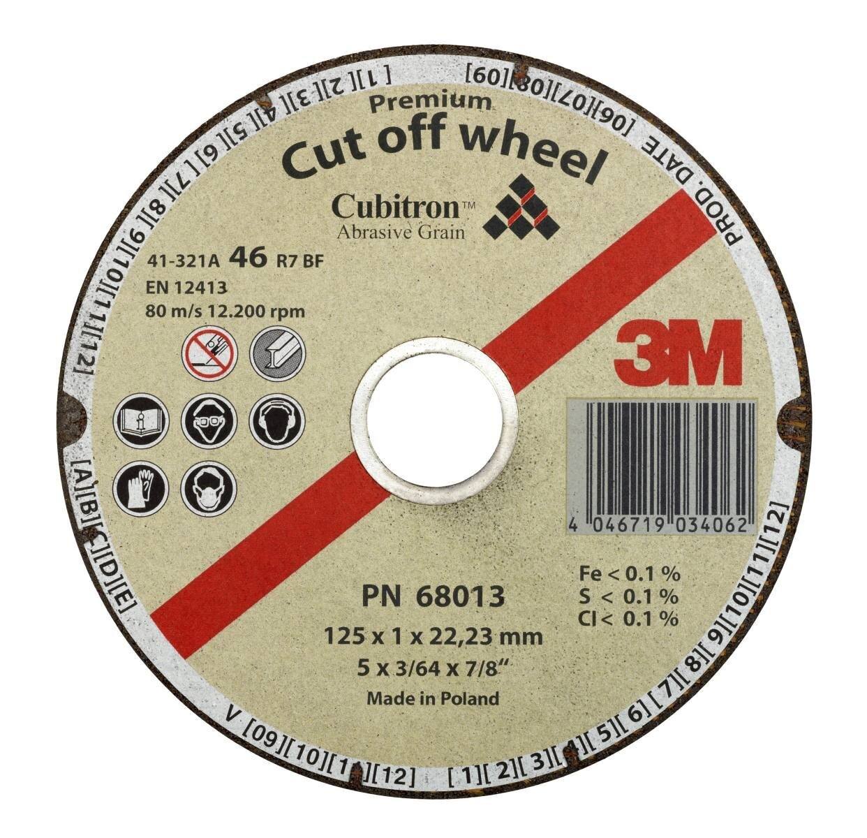 3M Cubitron II cut-off wheel, 115 mm, 1.0 mm, 22.23 mm, 60 65513