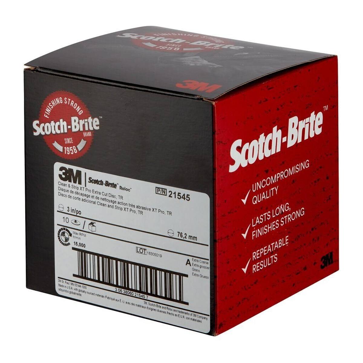 3M Scotch-Brite Roloc disque de nettoyage grossier XT-DR Pro Extra Cut, 75 mm, A, extra coarse