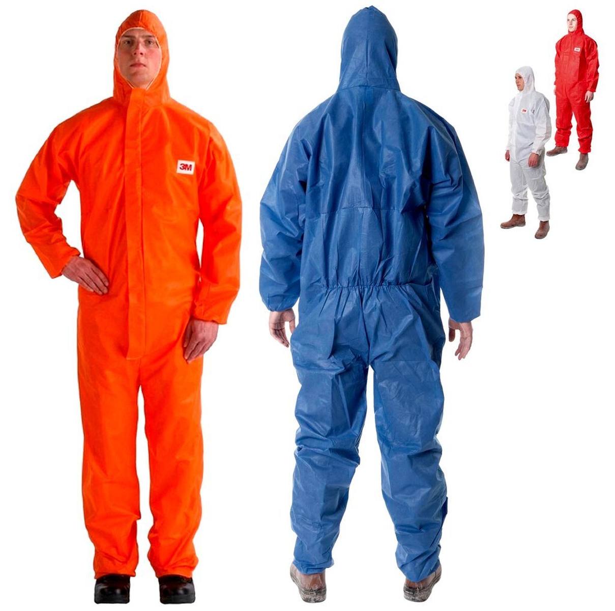 3M 4515B Protective coverall, blue, TYPE 5/6, size L, material SMMS low-lint, elastic band finish