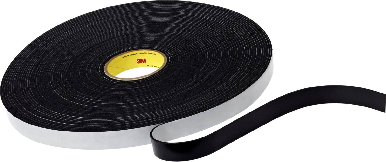3M Einseitiges Vinyl-Schaumstoff-Klebeband 4508, Schwarz, 6 mm x 33 m, 3,2 mm