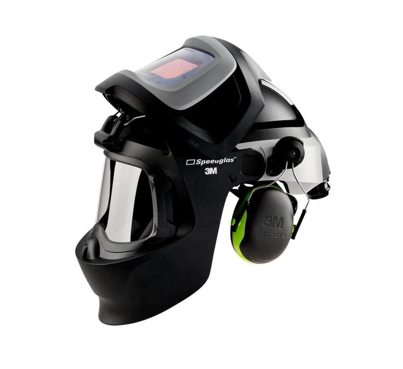 maschera per saldatura 3M Speedglas 9100 MP, con 9100XXi ADF, con respiratore Adflo, tubo dell'aria, adattatore, misuratore di flusso d'aria, prefiltro, parascintille, filtro antiparticolato, batteria al litio, caricatore, borsa #577726