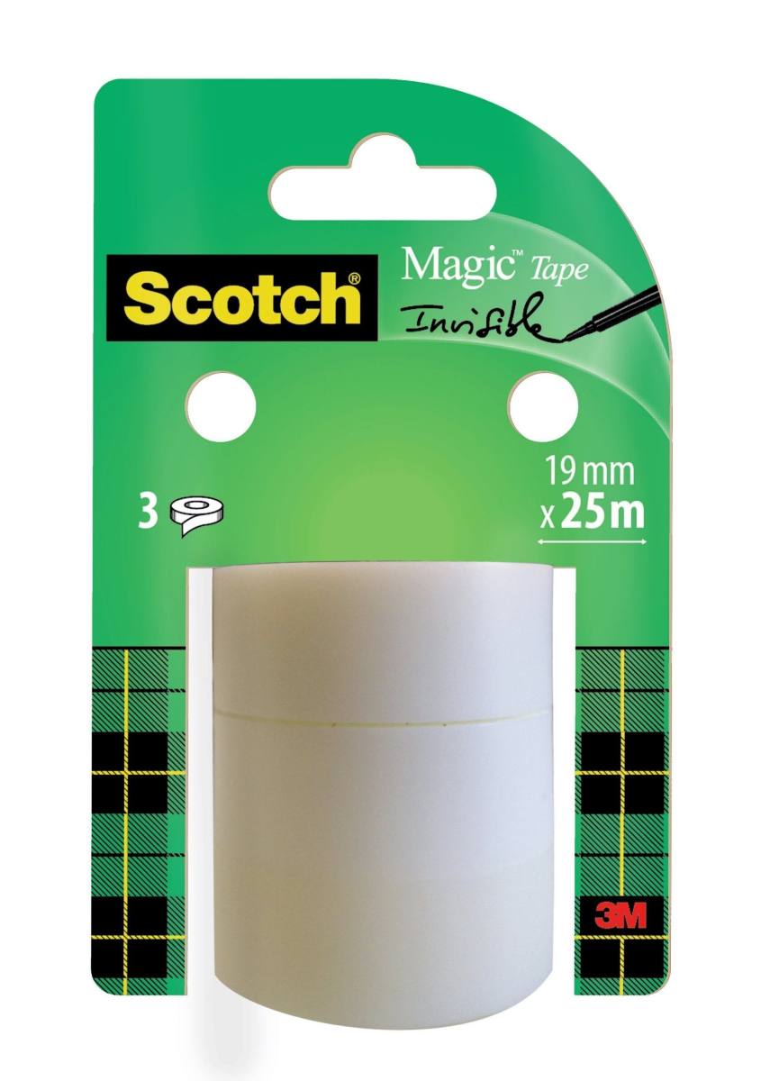 3M Scotch Magic -teipin täydennyspakkaus, jossa on 1 rulla 19 mm x 25 m.