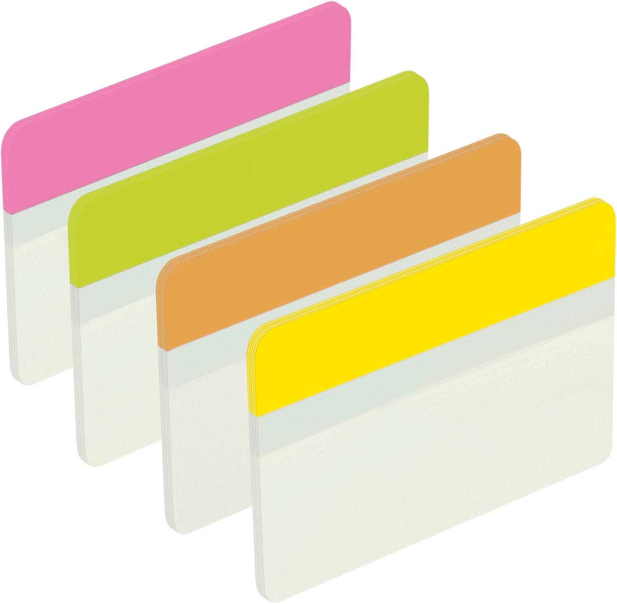 3M Post-it Index Strong 686-PLOY, 50,8 mm x 38 mm, keltainen, vihreä, oranssi, vaaleanpunainen, 4 x 6 liimanauhaa