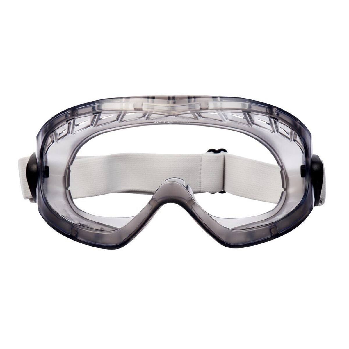 3M 2890S Full-vision goggles AS/AF/UV, PC, without ventilation slots (gas-tight), adjustable hinges