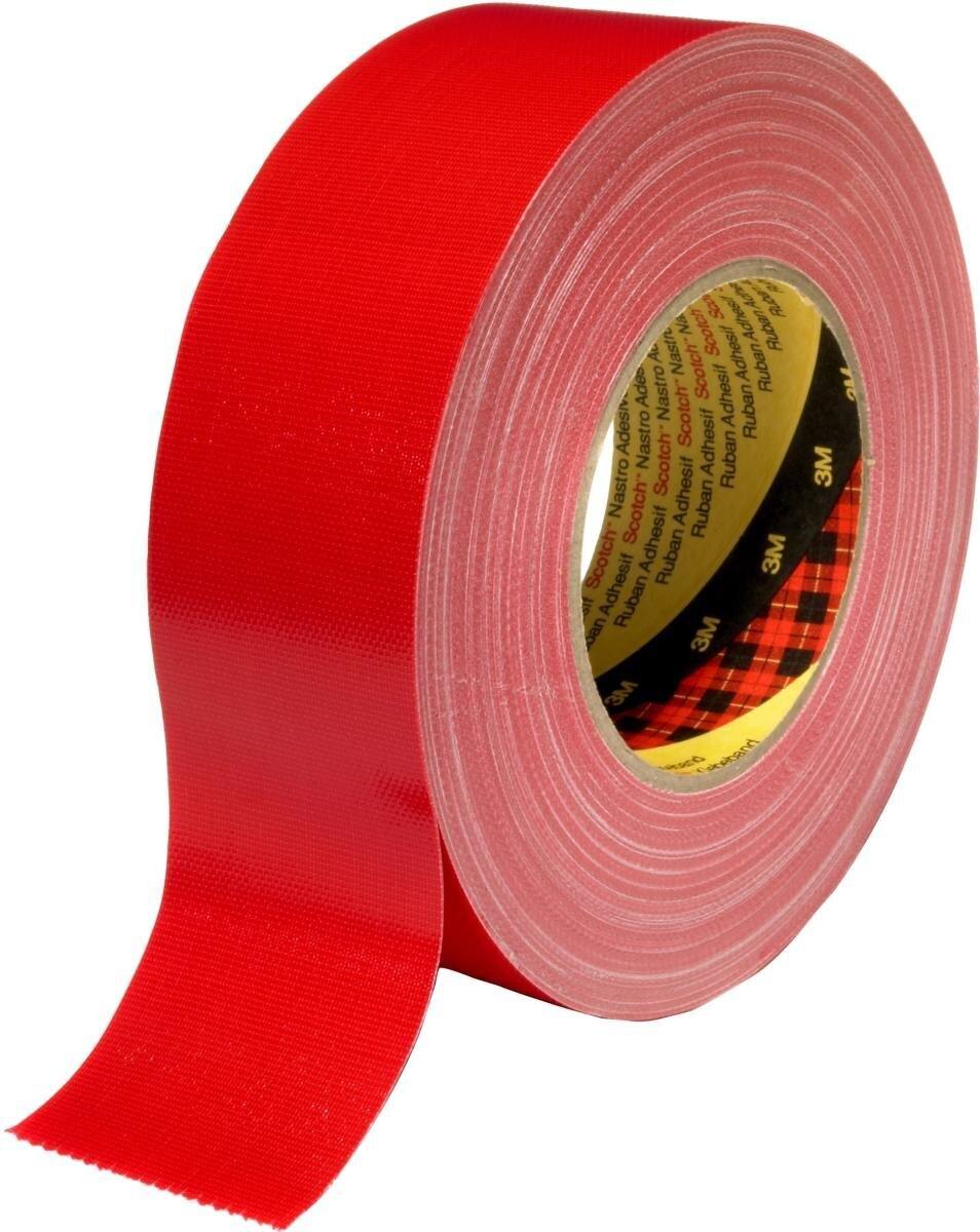 3M 389 textieltape, 100 mm x 50 m, rood