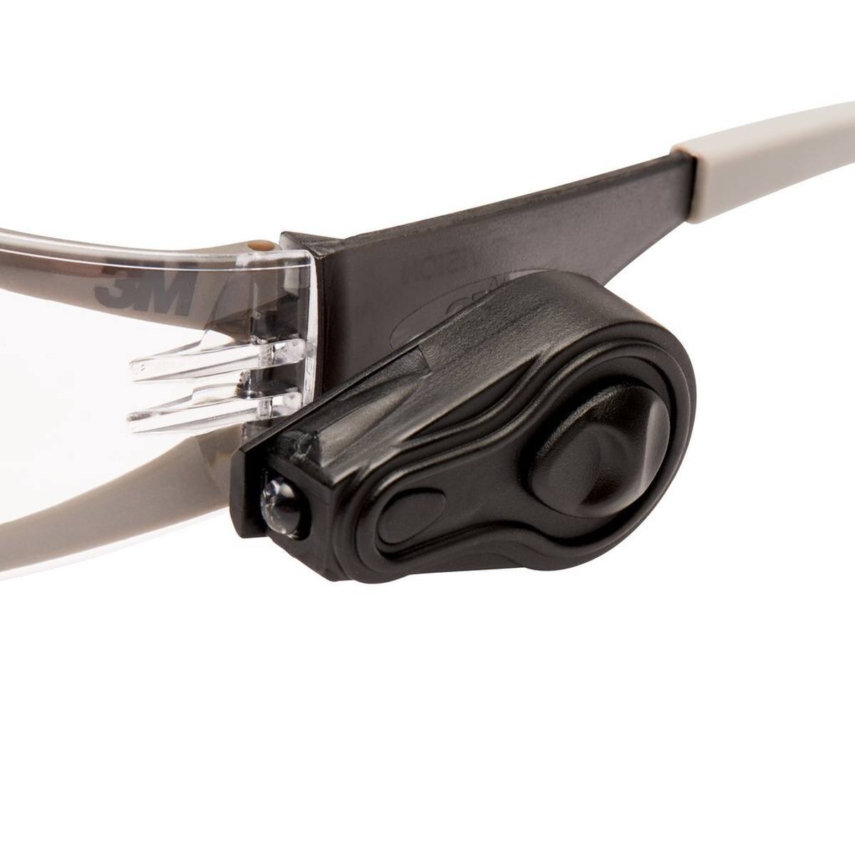 occhiali di sicurezza 3M LED Light Vision AS/AF/UV, PC, trasparenti, con LED regolabile, incluso sacchetto in microfibra LEDLV