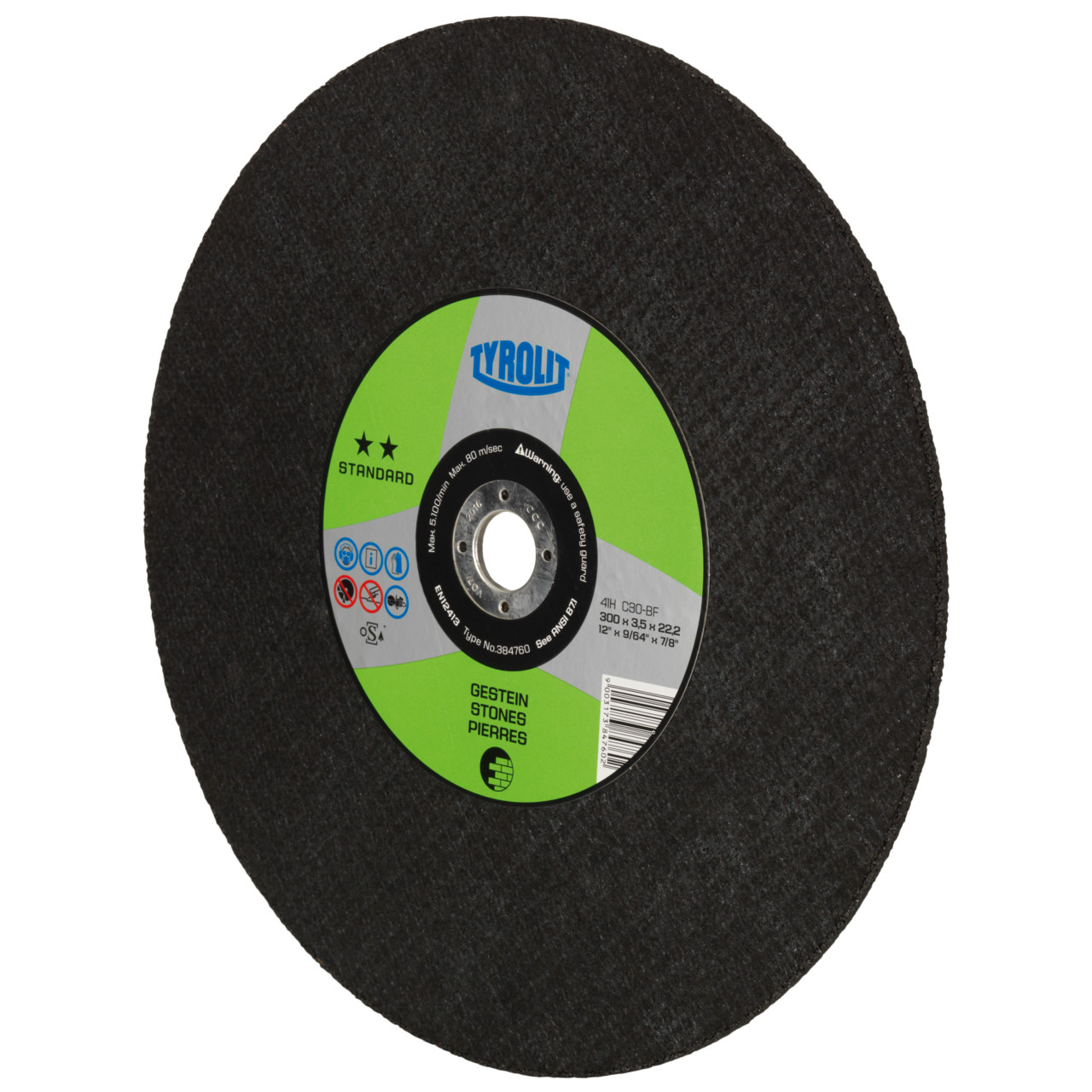 Tyrolit Cutting discs DxDxH 300x3.5x20 For stone, shape: 41 - straight version, Art. 384759