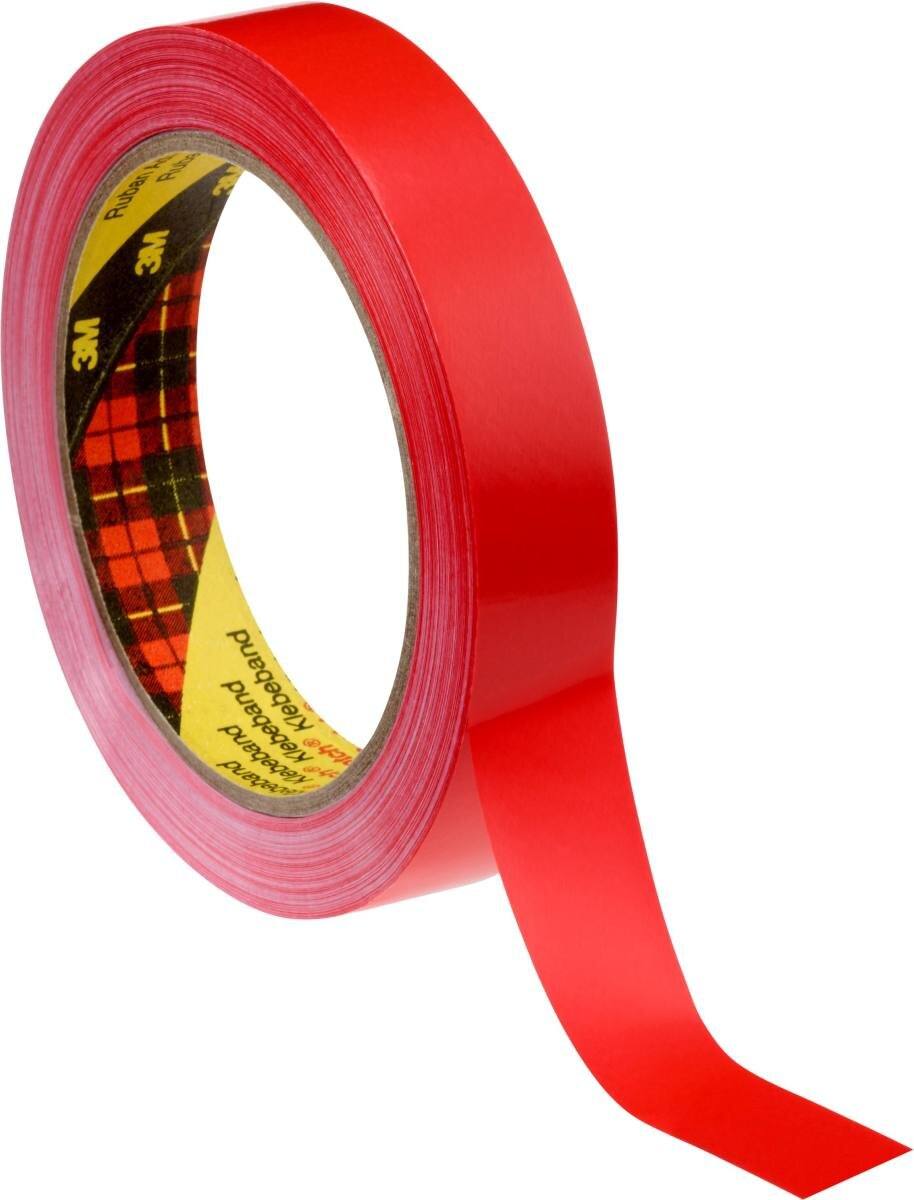 3M Ruban adhésif d'emballage 6893, rouge, 12 mm x 66 m, 0,057 mm