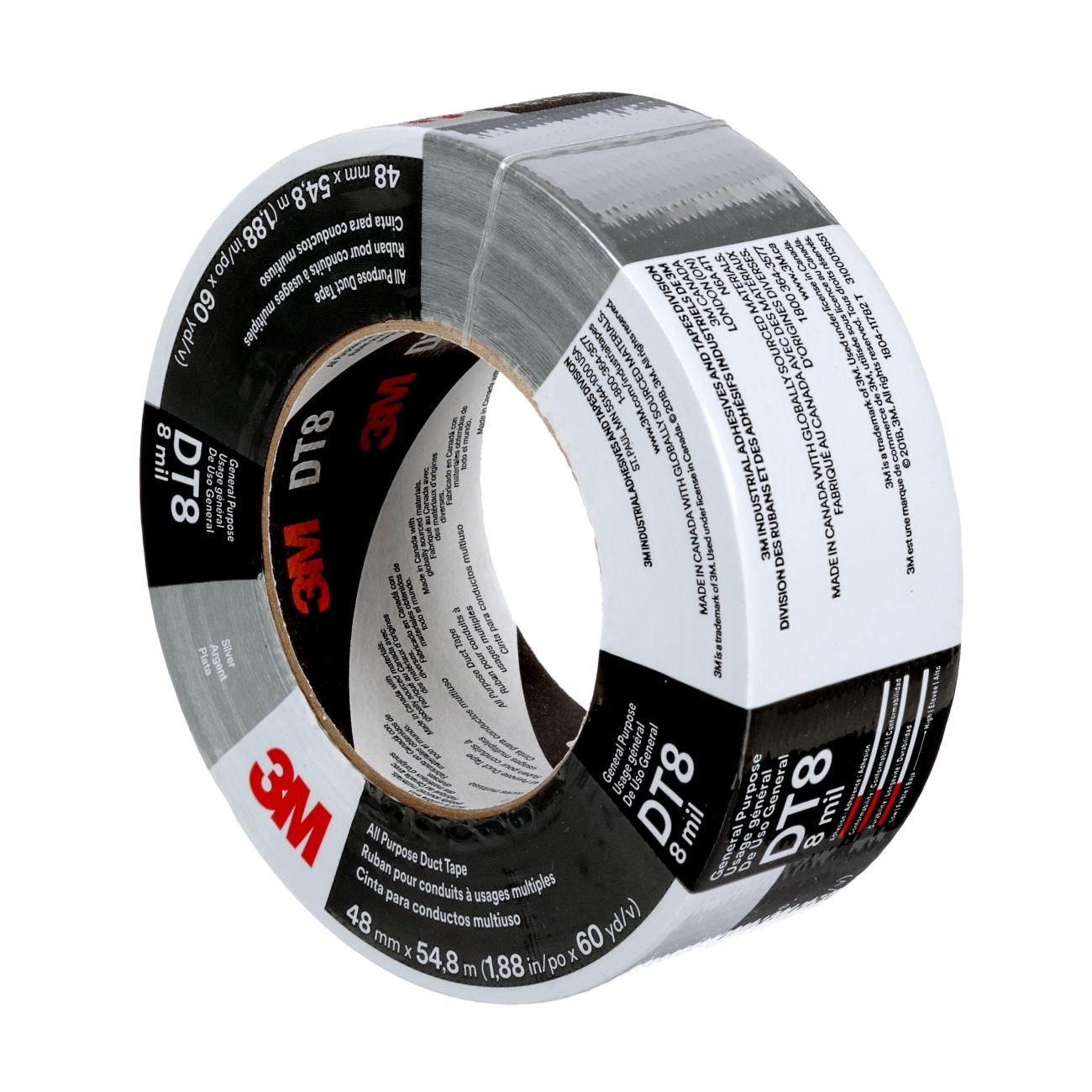 3M All-purpose adhesive tape DT8, black, 48 mm x 23 m, 0.2 mm
