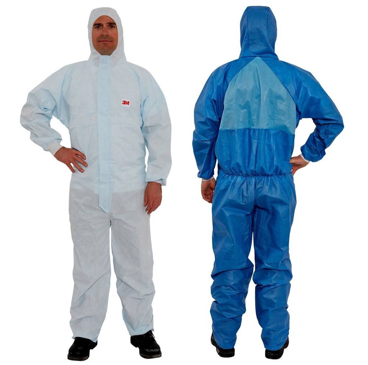 3M 4532 B coverall, blue, TYPE 5/6, size XL, material SSMMS low-linting, breathable, detachable zipper, knitted cuffs