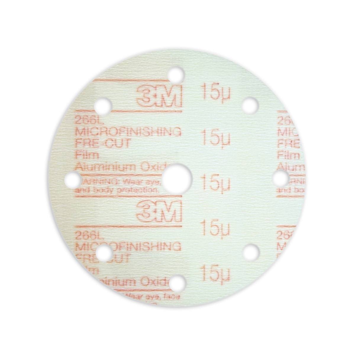 Disco per microfinitura 3M Hookit con gancio e anello 266L, 150 mm, non perforato, 40 micron #00048