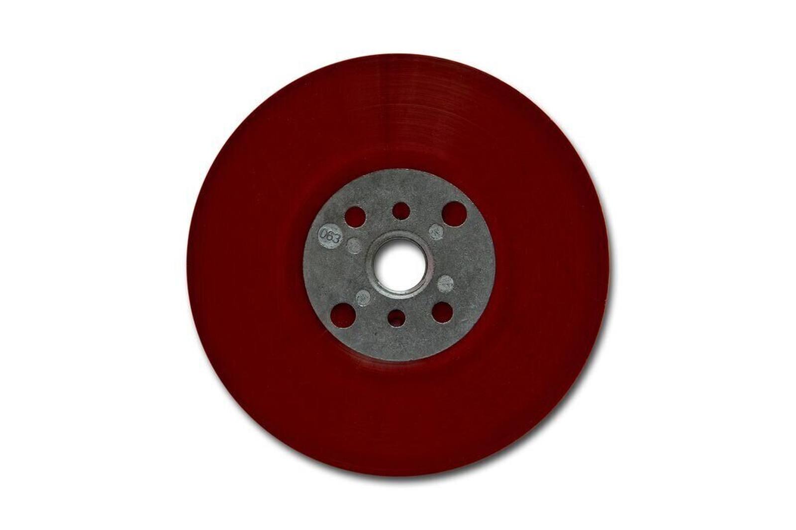 3M Heavy-duty backing pad, red, 115 mm, M14, flat, soft #64857