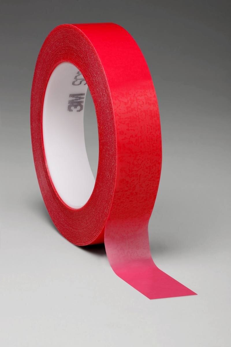 3M polyester kleefband voor hoge temperaturen 1280, rood, 25,4 mm x 66 m, 91,4 µm