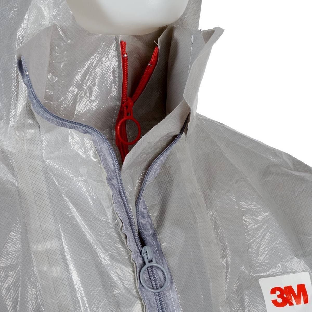 3M 4570 coverall, gray, type 3/4/5/6, size 2XL, extremely robust, sealed seams, double zipper, light and supple material, size 2XL