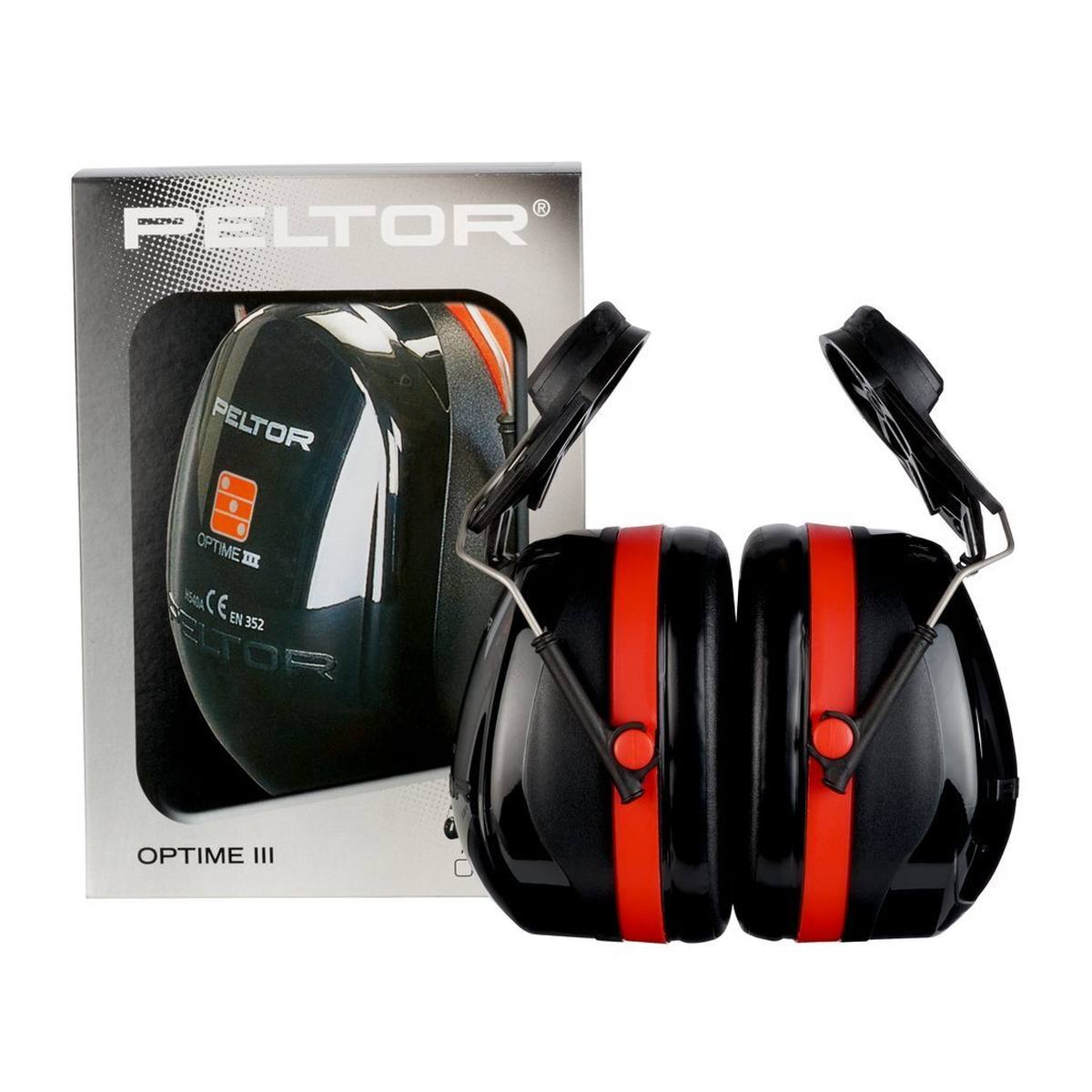 3M PELTOR Optime III earmuffs, helmet attachment, black, with helmet adapter, SNR=34 dB, H540P3H-413-SV