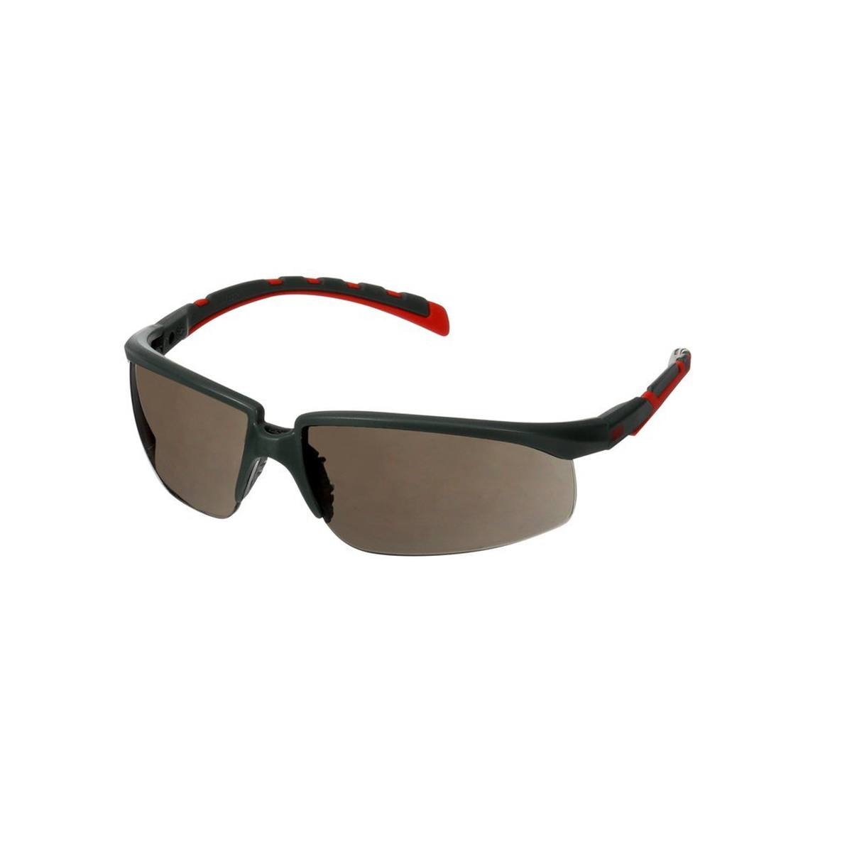 3M Solus 2000 veiligheidsbril, grijs/rode veren, Scotchgard anticondenscoating (K&amp;N), helder glas, in hoek verstelbaar, S2001SGAF-RED-EU