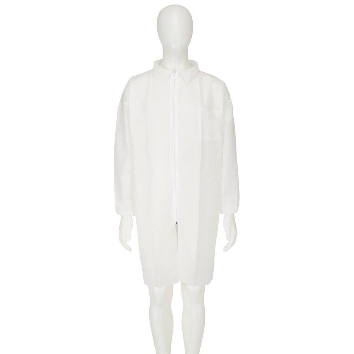 3M 4400 Abrigo, blanco, talla L, material 100% polipropileno, transpirable, muy ligero, con cierre de cremallera
