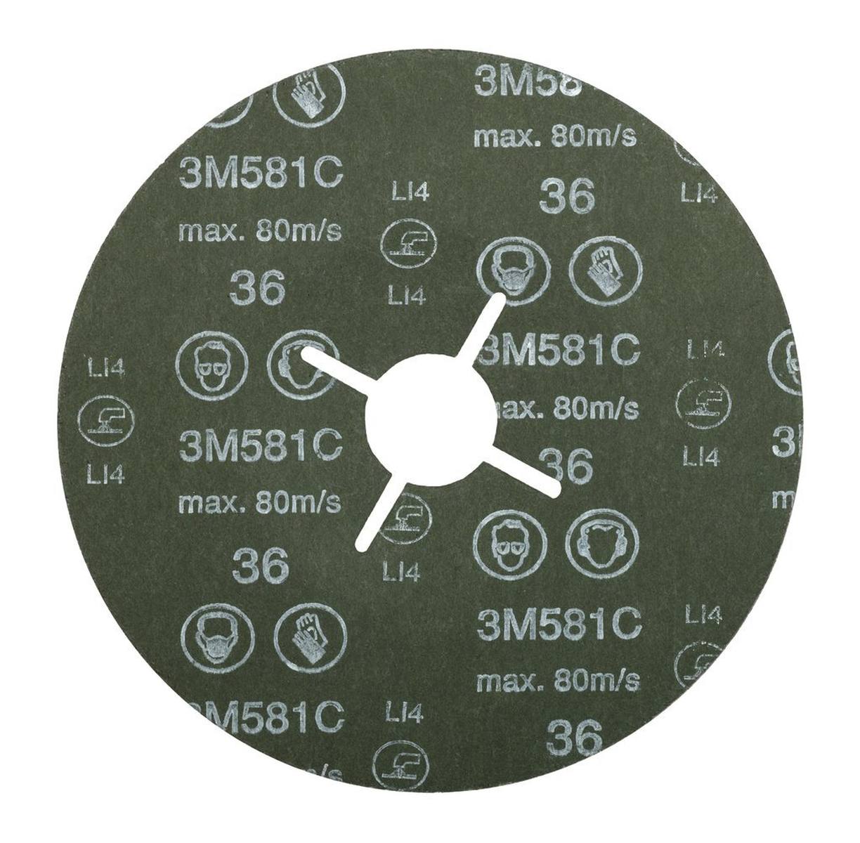 3M Disque fibre 581C, 125 mm, 22,23 mm, P36 #61755