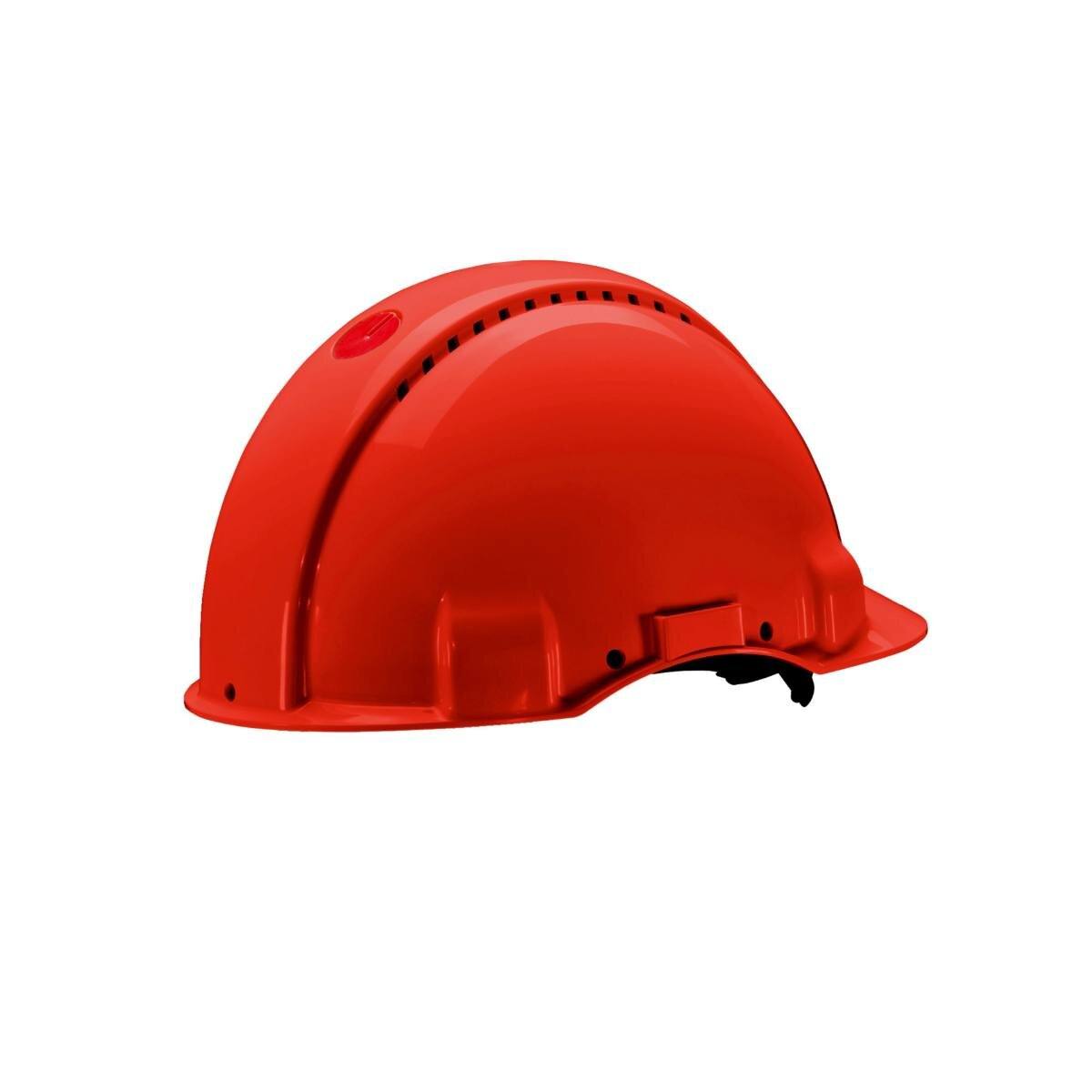 3M G3000 safety helmet G30DUR in red, ventilated, with uvicator, pinlock and leather sweatband