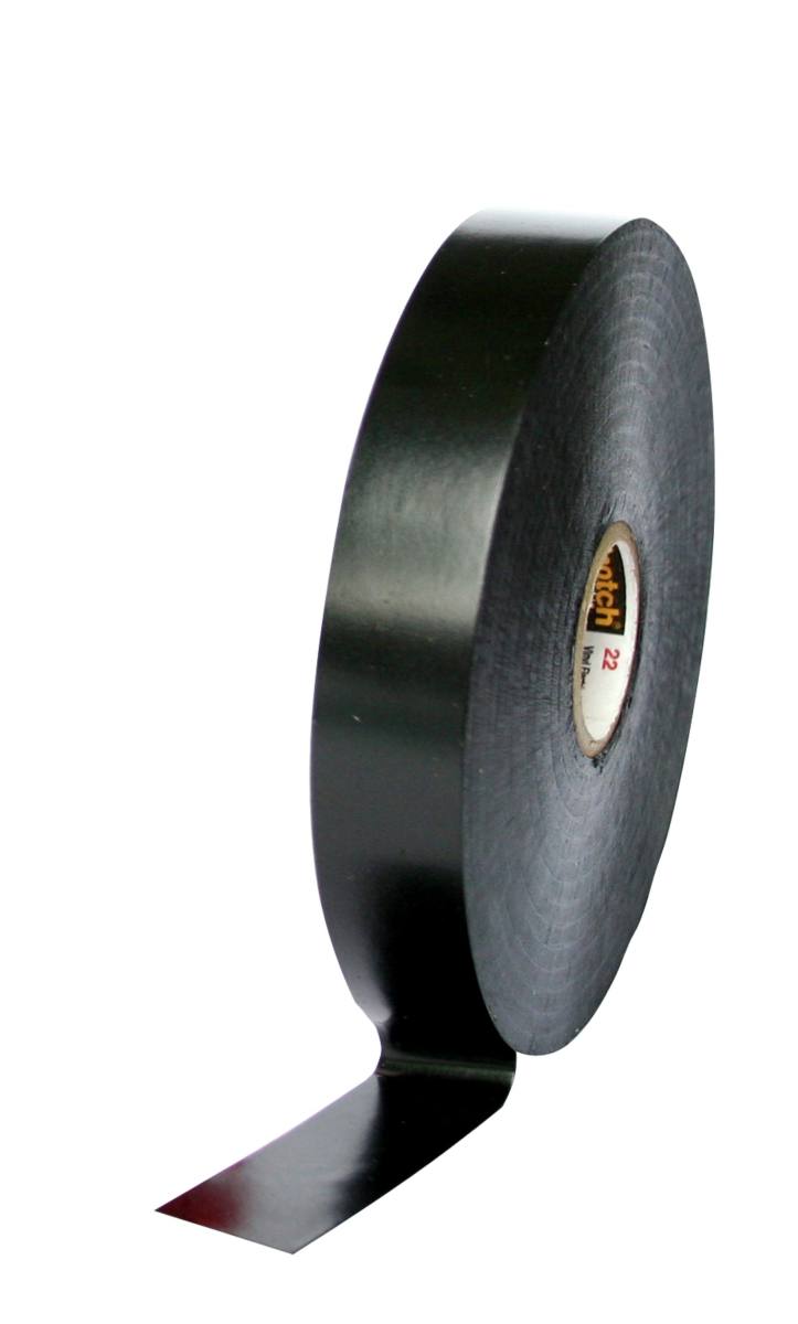 3M Scotch 22 Vinyl ruban électrique isolant, noir, 38 mm x 33 m, 0,25 mm