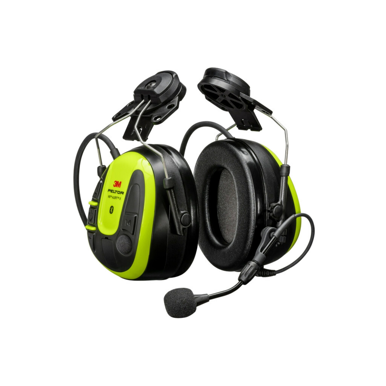 3M PELTOR Auricular WS ALERT X, 30 dB, tecnología Bluetooth, fijación al casco, compatible con aplicación móvil, amarillo brillante, MRX21A4WS6
