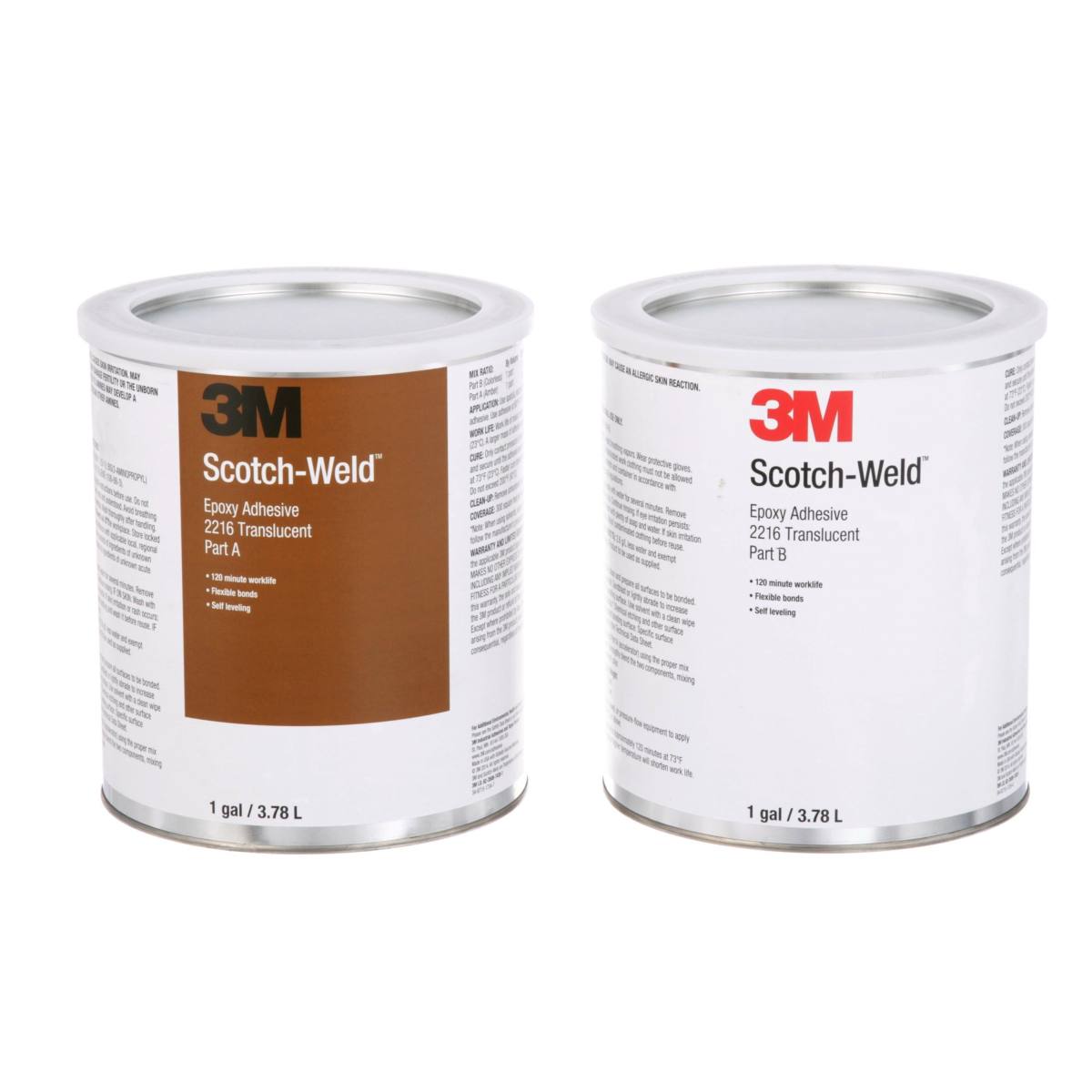 3M Scotch-Weld Adhesivo de construcción de 2 componentes a base de resina epoxi 2216 B/A, gris, 1,6 l