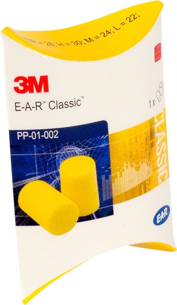 3M E-A-R CLASSIC Gehörschutzstöpsel, Kissenpackung, gelb, SNR = 28 dB, PP01002