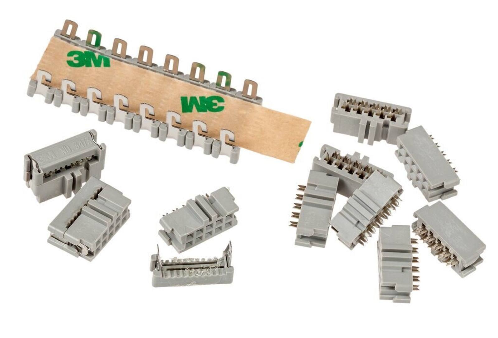 3M 3473-6600, connettore femmina per assemblaggio cavi, 10 pin, serie 3000, 2,54 mm, 0,76 Âµm Au, grigio