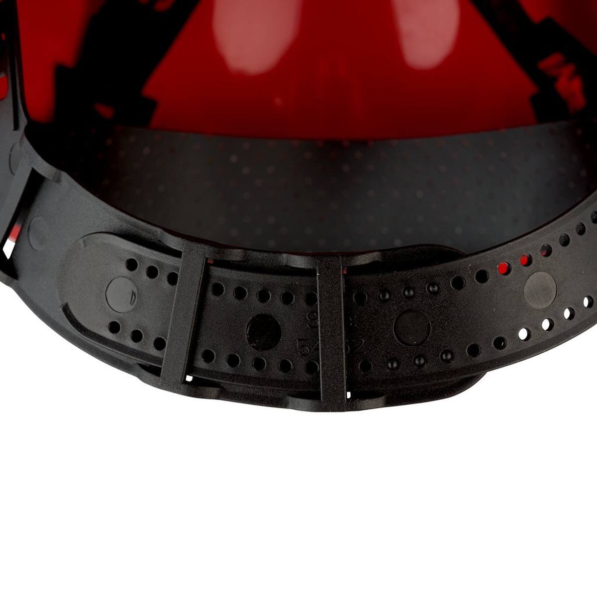 elmetto di sicurezza 3M G3000 G30CUR di colore rosso, ventilato, con uvicatore, pinlock e fascia antisudore in plastica