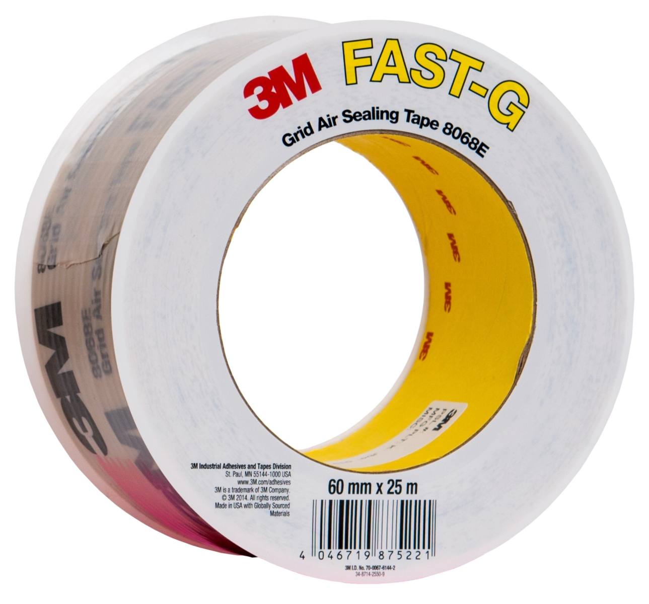 3M FAST-G 8068E Flexible Air Sealing Tape; No Liner, 60mm x 25m, 1.3mm