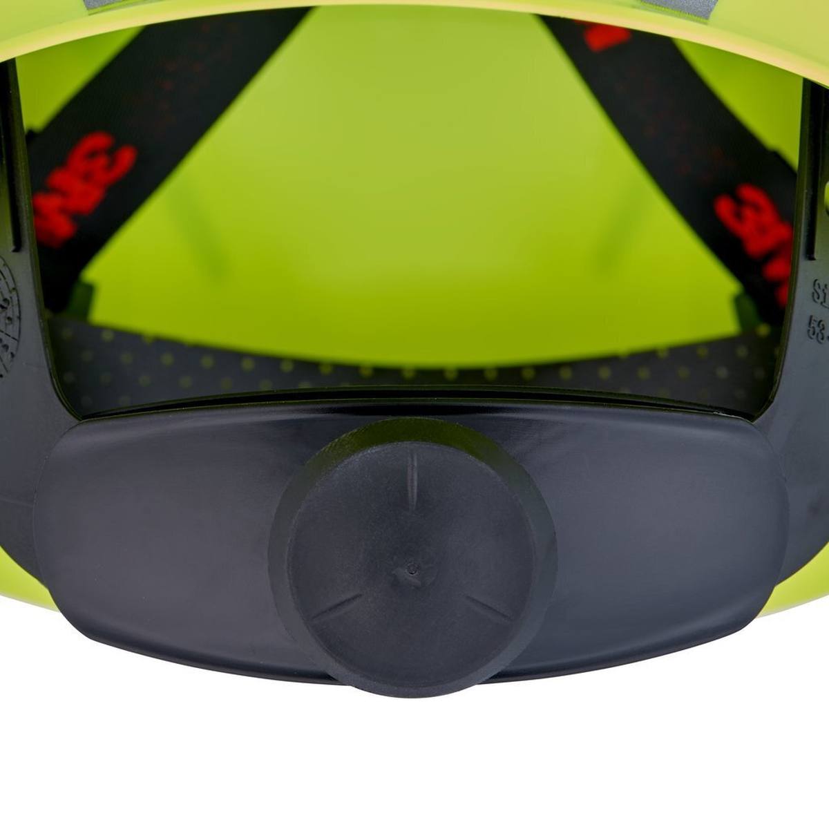 3M Casco de seguridad G3000 con indicador UV, verde neón, ABS, cierre de trinquete ventilado, banda de sudor de plástico, pegatina reflectante