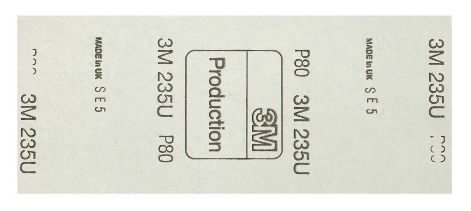 3M Sanding paper strip 235U, 115 mm x 280 mm, P80, unperforated #03670