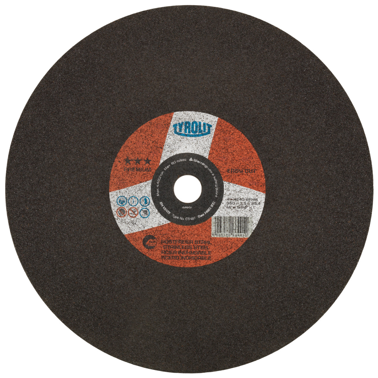 Tyrolit Cutting discs DxDxH 500x5x40 For stainless steel, shape: 41 - straight version, Art. 460744