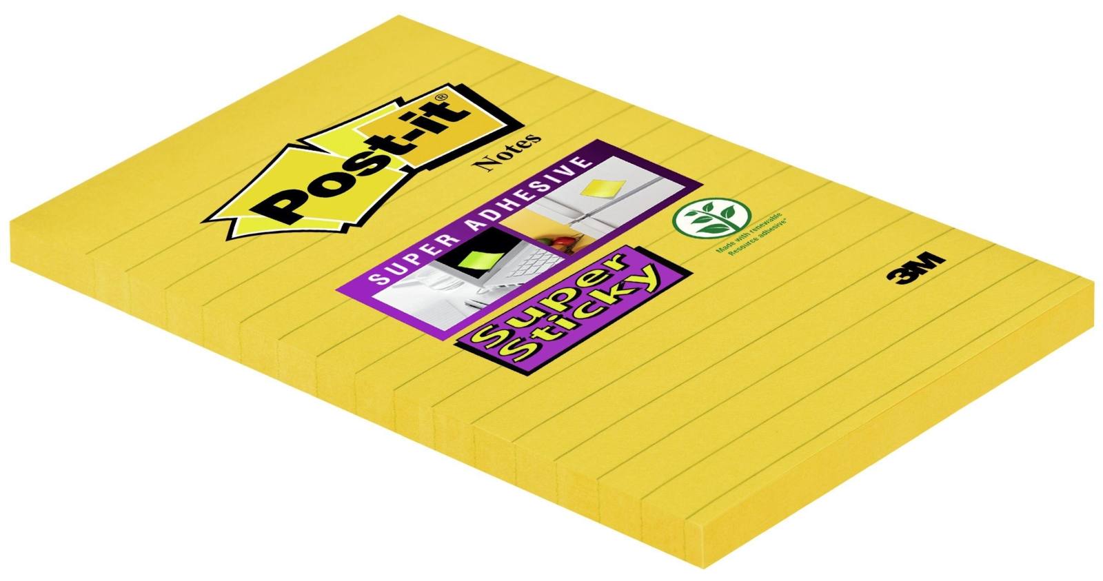 3M Post-it Super Sticky Notes 660-S, 102 mm x 152 mm, narcissengeel, 1 blocnote van 75 vellen
