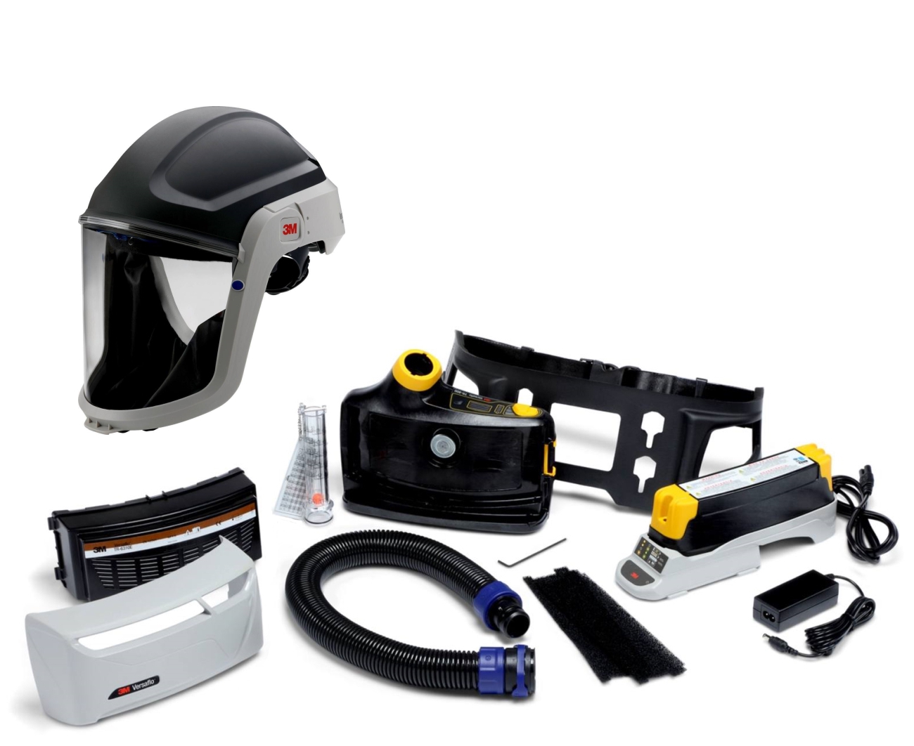 3M TR-819E IS Versaflo starter pack explosion protection incl. TR-802E, accessories and 3M Versaflo Safety helmet M307 with flame-retardant face seal and polycarbonate visor, clear