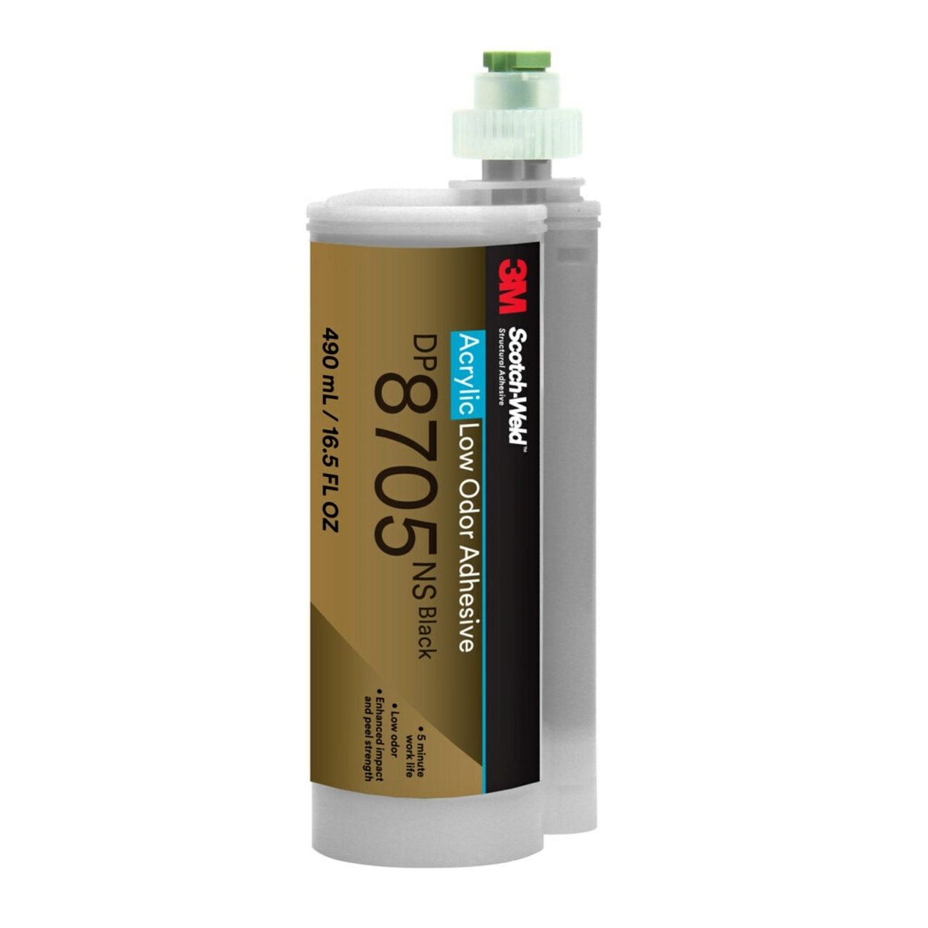 3M Scotch-Weld 2-component acrylic-based construction adhesive for the EPX System DP 8705 NS, black, 490 ml