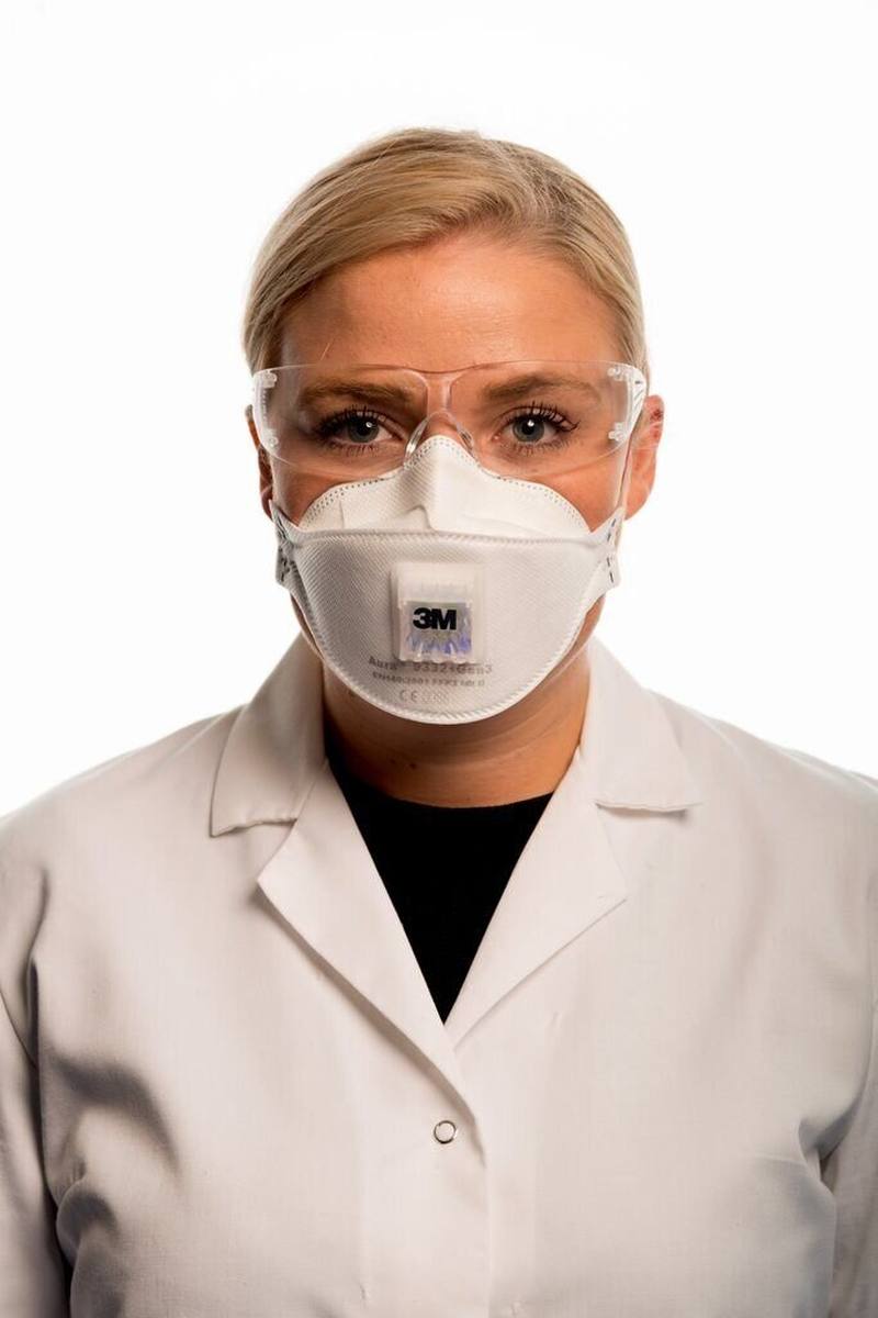 3M 9332+ Gen3 Aura Masque de protection respiratoire FFP3 avec valve d'expiration Cool-Flow, jusqu'à 30 fois la valeur limite (emballage individuel hygiénique)