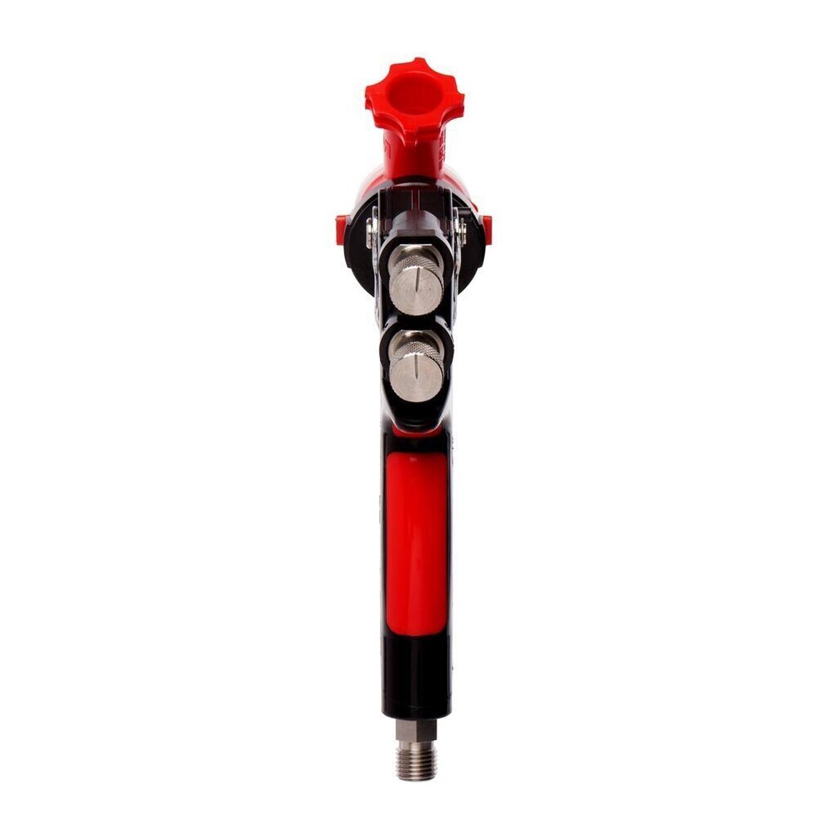 3M Accuspray painekuppipistooli HGP, pakkauksen sisältö: 1x painekuppipistooli, 2x suutinpäitä 2.0mm punainen 16609, 2x suutinpäitä 1.8mm valkoinen 16611, 1 painemittari #16587N.